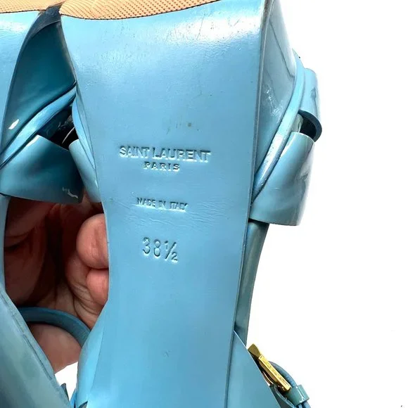 🌷❤️‍🔥FINAL SALE 🔥 NO OFFERS🌷💥Saint Laurent Tribute Patent Sandals 38.5 - Picture 12 of 12